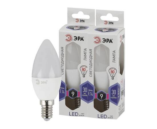 Лампа светодиодная Эра E14 9W 6000K LED B35-9W-860-E14 Б0031403, изображение 3