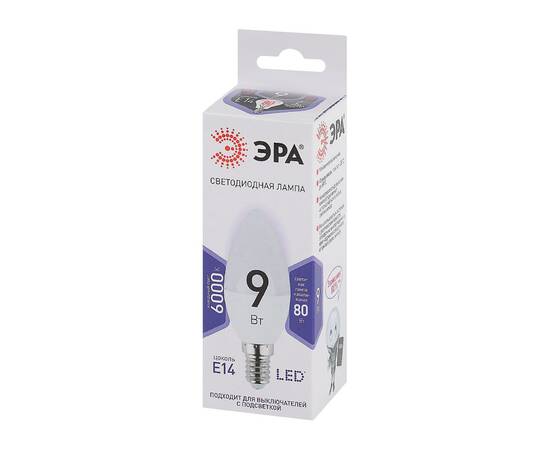 Лампа светодиодная Эра E14 9W 6000K LED B35-9W-860-E14 Б0031403, изображение 6