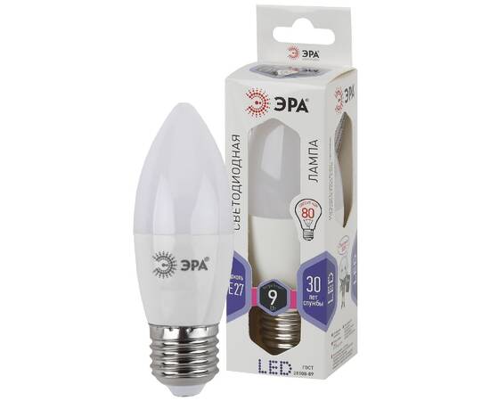 Лампа светодиодная Эра E27 9W 6000K LED B35-9W-860-E27 Б0031410