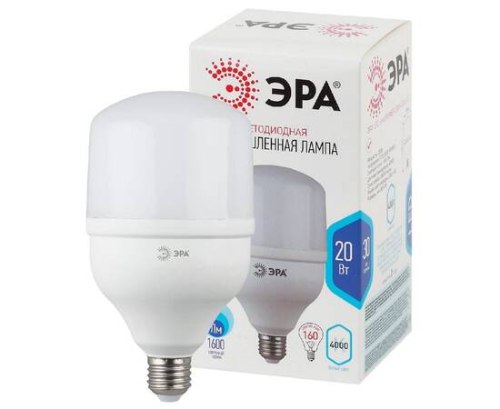 Лампа светодиодная Эра E27 20W 4000K LED POWER T80-20W-4000-E27 Б0027001