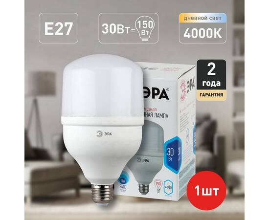 Лампа светодиодная Эра E27 30W 4000K LED POWER T100-30W-4000-E27 Б0027003, изображение 5