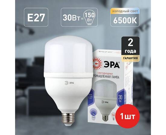Лампа светодиодная Эра E27 30W 6500K LED POWER T100-30W-6500-E27 Б0027004, изображение 5