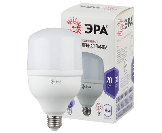 Лампа светодиодная Эра E27 20W 6500K LED POWER T80-20W-6500-E27 Б0027011