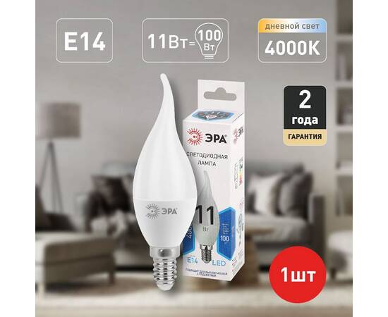 Лампа светодиодная Эра E14 11W 4000K LED BXS-11W-840-E14 Б0032993, изображение 5