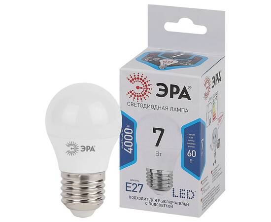 Лампа светодиодная Эра E27 7W 4000K LED P45-7W-840-E27 Б0020554, изображение 2