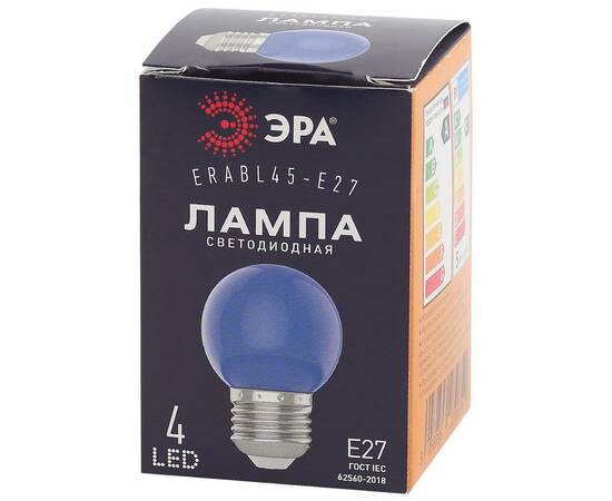 Лампа светодиодная Эра E27 1W 3000K ERABL45-E27 Б0049573, изображение 4