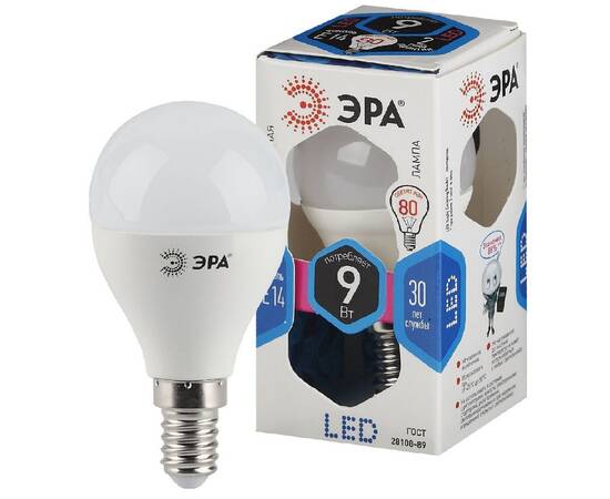 Лампа светодиодная Эра E14 9W 4000K LED P45-9W-840-E14 Б0029042