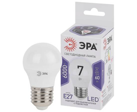 Лампа светодиодная Эра E27 7W 6000K LED P45-7W-860-E27 Б0031402, изображение 2