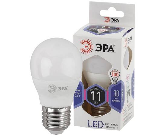 Лампа светодиодная Эра E27 11W 6000K LED P45-11W-860-E27 Б0032991