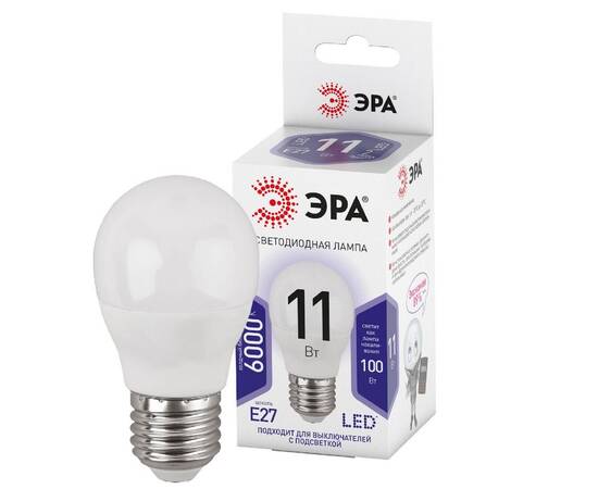 Лампа светодиодная Эра E27 11W 6000K LED P45-11W-860-E27 Б0032991, изображение 5