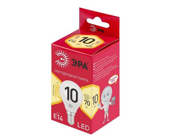 Лампа светодиодная Эра E14 10W 2700K LED P45-10W-827-E14 R Б0052378, изображение 3