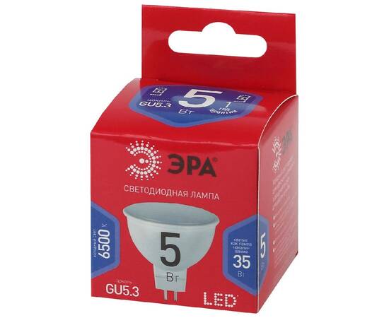 Лампа светодиодная Эра GU5.3 5W 6500K LED MR16-5W-865-GU5.3 R Б0045349, изображение 4