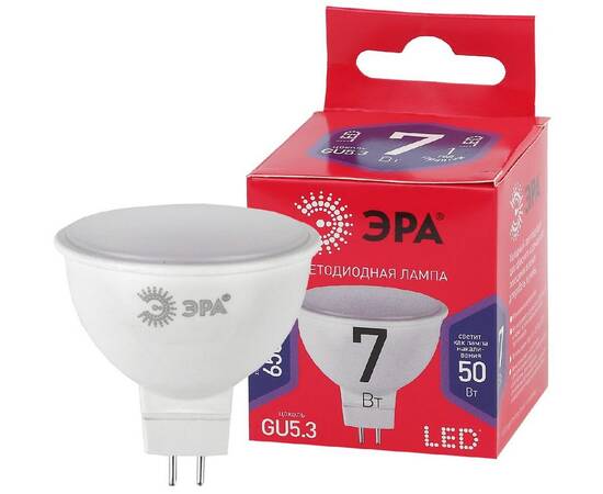 Лампа светодиодная Эра GU5.3 7W 6500K LED MR16-7W-865-GU5.3 R Б0045351