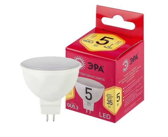 Лампа светодиодная Эра GU5.3 5W 2700K LED MR16-5W-827-GU5.3 R Б0050230