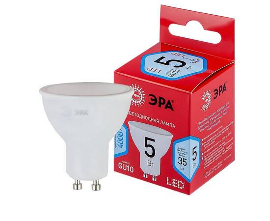 Лампа светодиодная Эра GU10 5W 4000K LED MR16-5W-840-GU10 R Б0050689, изображение 3