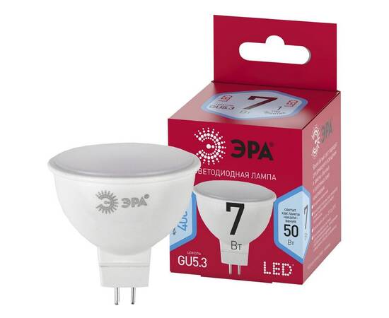 Лампа светодиодная Эра GU5.3 7W 4000K LED MR16-7W-840-GU5.3 R Б0050690, изображение 3