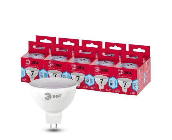 Лампа светодиодная Эра GU5.3 7W 4000K LED MR16-7W-840-GU5.3 R Б0050690, изображение 5