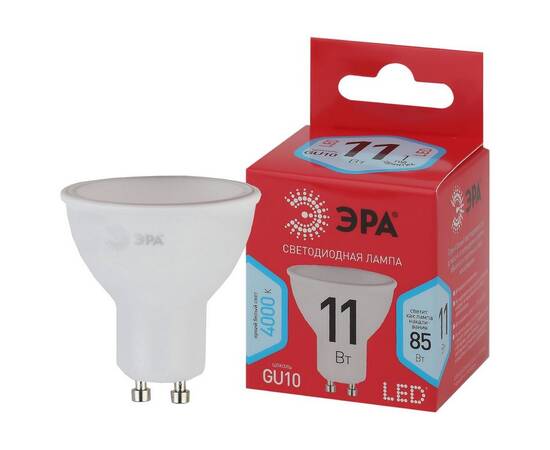 Лампа светодиодная Эра GU10 11W 4000K LED MR16-11W-840-GU10 R Б0050693, изображение 3
