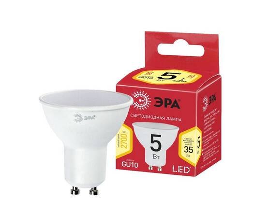 Лампа светодиодная Эра GU10 5W 2700K LED MR16-5W-827-GU10 R Б0051852, изображение 2