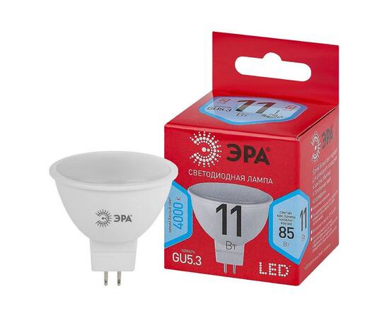Лампа светодиодная Эра GU5.3 11W 4000K LED MR16-11W-840-GU5.3 R Б0052441, изображение 2