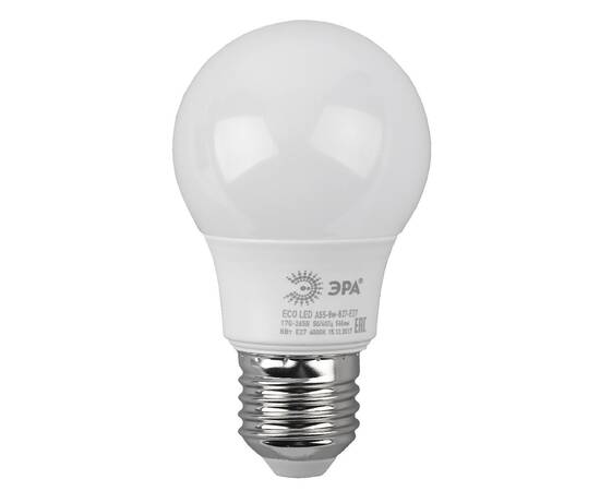 Лампа светодиодная Эра E27 8W 2700K ECO LED A55-8W-827-E27 Б0032095, изображение 2
