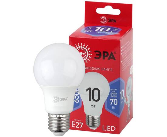 Лампа светодиодная Эра E27 10W 6500K LED A60-10W-865-E27 R Б0045324