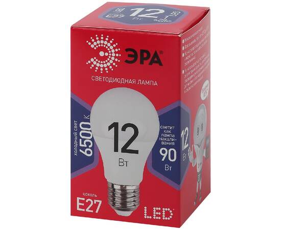 Лампа светодиодная Эра E27 12W 6500K LED A60-12W-865-E27 R Б0045325, изображение 4
