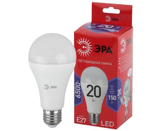 Лампа светодиодная Эра E27 20W 6500K LED A65-20W-865-E27 R Б0045326