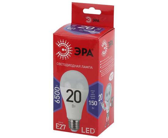 Лампа светодиодная Эра E27 20W 6500K LED A65-20W-865-E27 R Б0045326, изображение 4