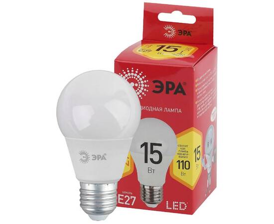 Лампа светодиодная Эра E27 15W 2700K LED A60-15W-827-E27 R Б0046355