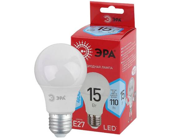 Лампа светодиодная Эра E27 15W 4000K LED A60-15W-840-E27 R Б0046356