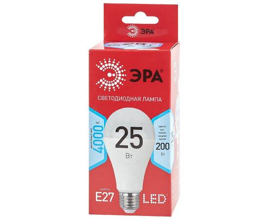 Лампа светодиодная Эра E27 25W 4000K LED A65-25W-840-E27 R Б0048010, изображение 2