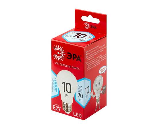 Лампа светодиодная Эра E27 10W 4000K LED A60-10W-840-E27 R Б0049635