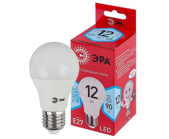 Лампа светодиодная Эра E27 12W 4000K LED A60-12W-840-E27 R Б0049636