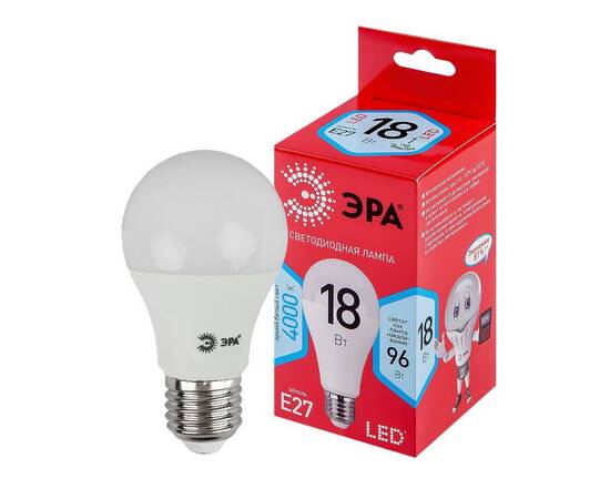 Лампа светодиодная Эра E27 18W 4000K LED A65-18W-840-E27 R Б0052381, изображение 2