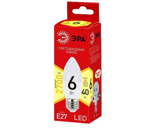 Лампа светодиодная Эра E27 6W 2700K ECO LED B35-6W-827-E27 Б0020620, изображение 4