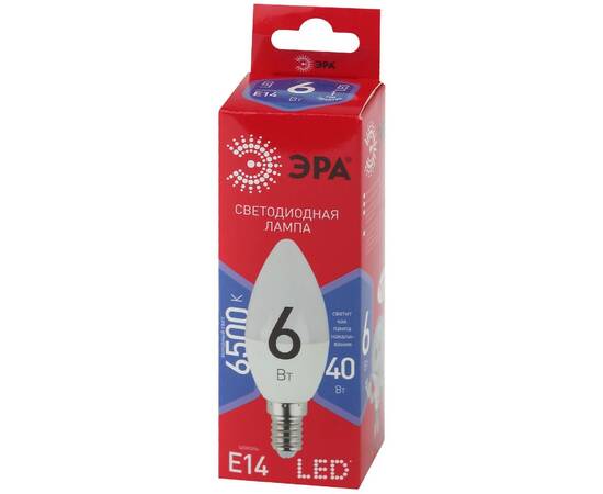 Лампа светодиодная Эра E14 6W 6500K LED B35-6W-865-E14 R Б0045339, изображение 4