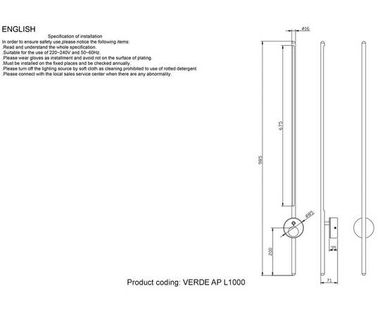 Настенный светильник Crystal Lux VERDE AP L1000 GOLD NEW, изображение 4