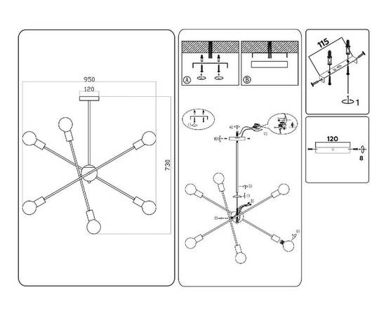 Люстра на штанге Ambrella Light Loft TR80432, изображение 7