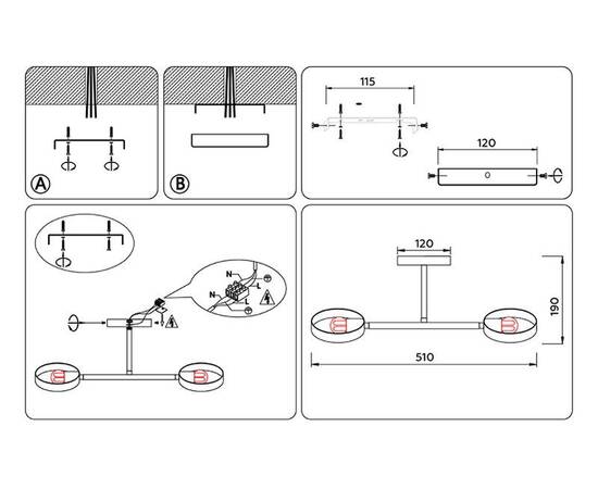 Люстра на штанге Ambrella Light Loft TR8222, изображение 6