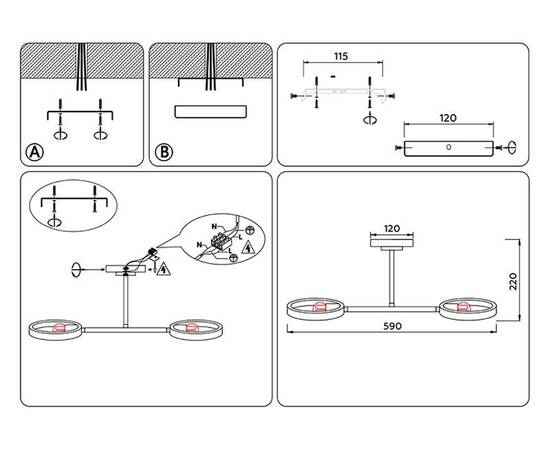 Люстра на штанге Ambrella Light Traditional TR8243, изображение 6
