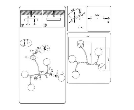 Люстра на штанге Ambrella Light Modern TR2544, изображение 6