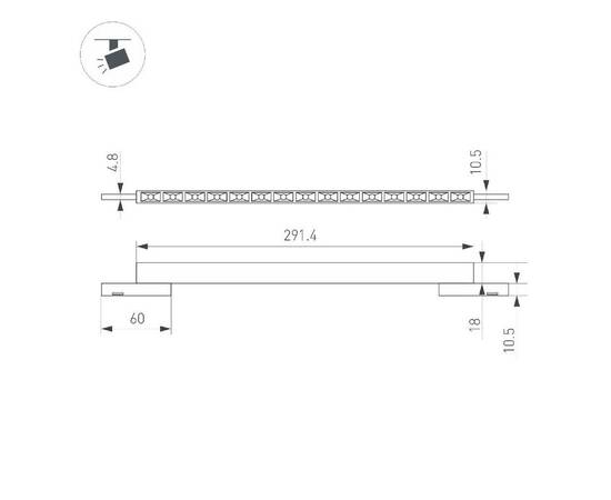 Трековый магнитный светильник Arlight MAG-MICROCOSM-LASER-L300-15W Day4000 (BK, 30 deg, 24V) 043276, изображение 2