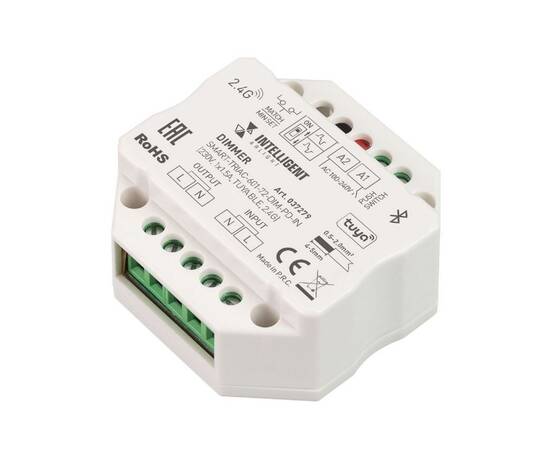 Диммер Arlight SMART-TRIAC-601-72-DIM-PD-IN (230V, 1x1.5A, TUYA BLE, 2.4G) 037279