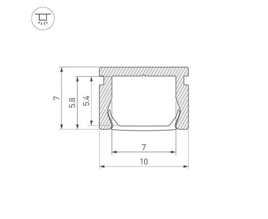 Алюминиевый профиль Arlight PIK-1007-2000 ANOD BLACK 045492, изображение 3