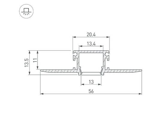 Алюминиевый профиль Arlight PDS-F-HIDE-3000 045497, изображение 3