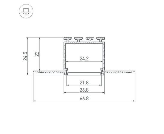 Алюминиевый профиль Arlight PLS-LOCK-H25-F-HIDE-3000 044851, изображение 3