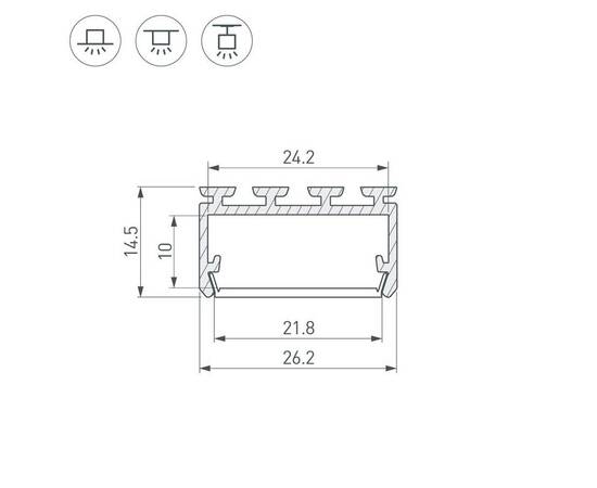 Алюминиевый профиль Arlight PLS-LOCK-H15-3000 ANOD 044843, изображение 3