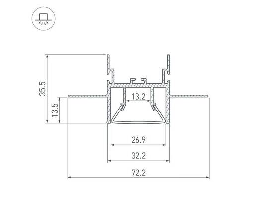 Алюминиевый профиль Arlight FOLED-CEIL-CENTER-3000 044853, изображение 3