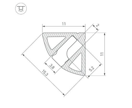 Алюминиевый профиль Arlight SL-KANT-H11-2000 ANOD BLACK 044086, изображение 3
